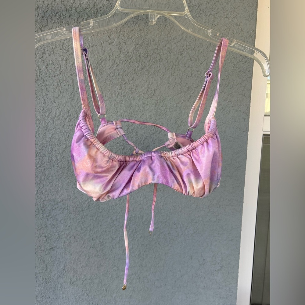 Victoria’s Secret Swim Tie Dye Ruched Wired Bikini Top Size 32DD Vacation Beach